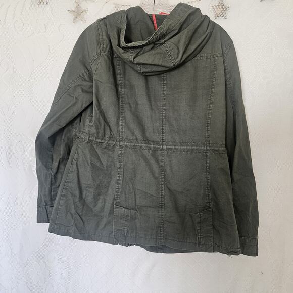 Yoki Collection Canvas Medium Military Jacket Hood Utility Streetwear Neutral - Picture 2 of 16